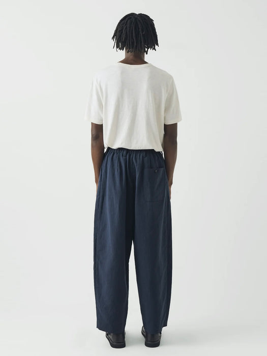 Toast Men Caspar Double Pleat Trousers in Navy/Fawn Stripe