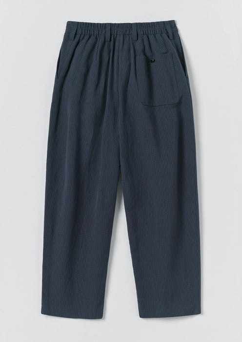 Toast Men Caspar Double Pleat Trousers in Navy/Fawn Stripe