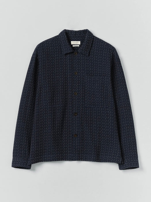 Toast Men Scatter Stitch Overshirt in Indigo