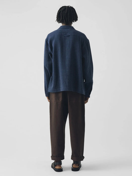 Toast Men Scatter Stitch Overshirt in Indigo