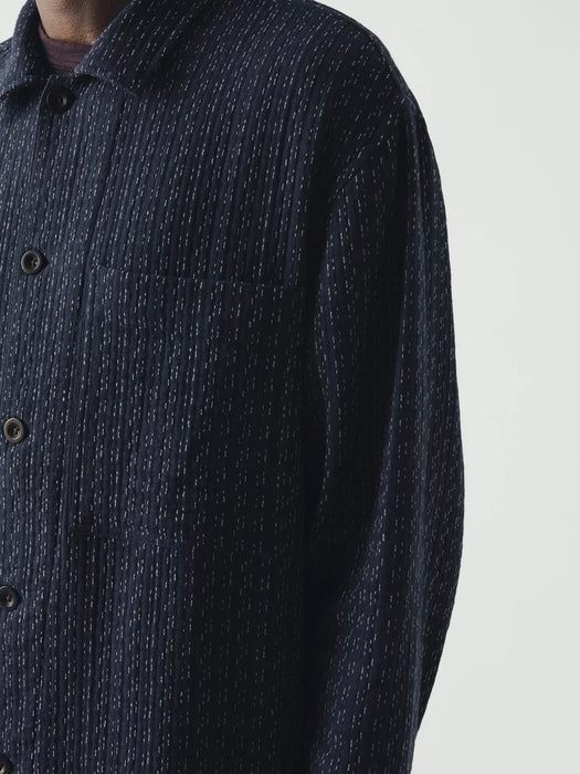 Toast Men Scatter Stitch Overshirt in Indigo