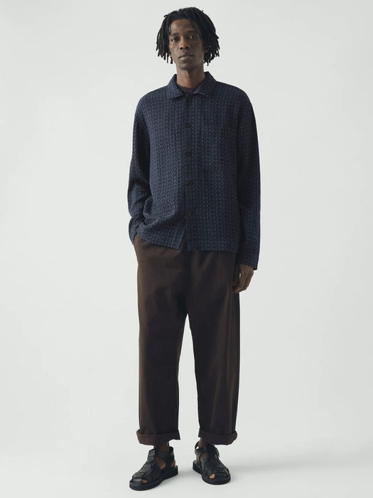 Toast Men Scatter Stitch Overshirt in Indigo