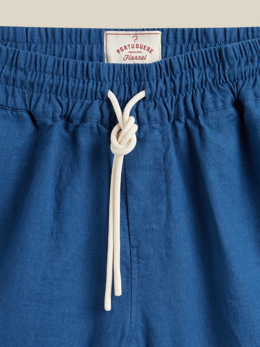 Portuguese Embroidery Nature Shorts in Light Blue