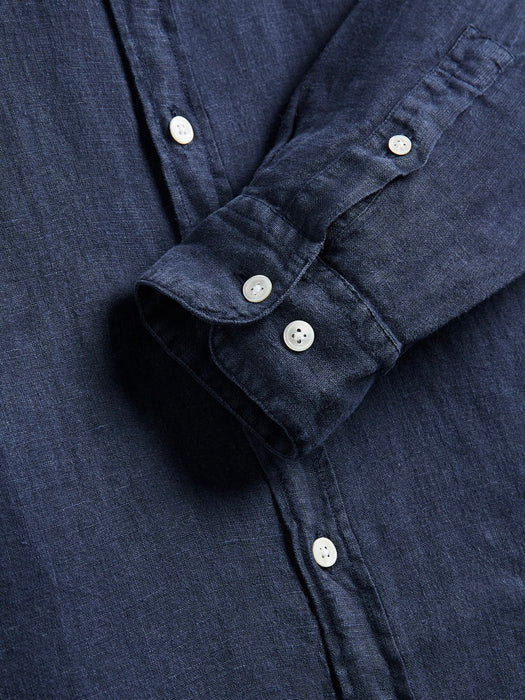Portuguese Flannel Linen Shirt in Navy