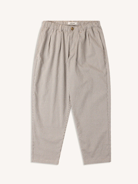 Kestin Clyde Pant in Ecru/Brown Gingham Seersucker