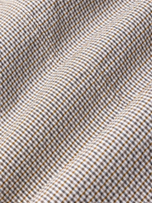 Kestin Clyde Pant in Ecru/Brown Gingham Seersucker