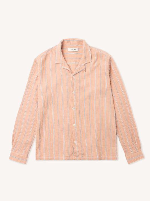 Kestin Tain Seersucker Shirt in Washed Coral