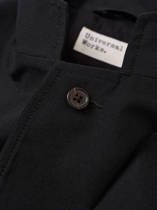 Universal Works Two Button Jacket in Black Tropical