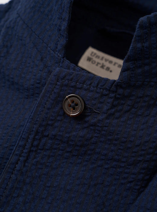 Universal Works Two Button Jacket in Navy Derby Stripe