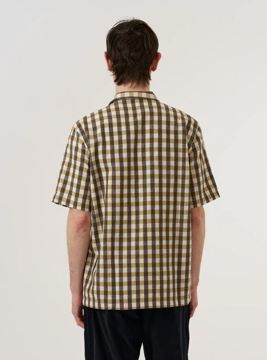 Universal Works Road Shirt in Olive Aberdeen Lincot