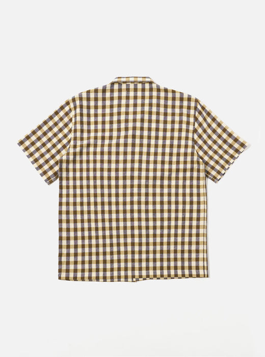 Universal Works Road Shirt in Olive Aberdeen Lincot