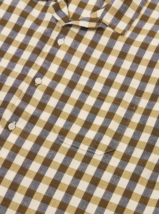 Universal Works Road Shirt in Olive Aberdeen Lincot