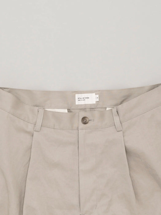 Still By Hand Wide Shorts in Taupe Linen Mix