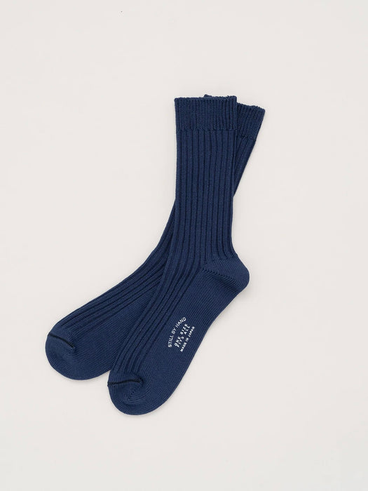 Still By Hand Knitted Socks in Blue