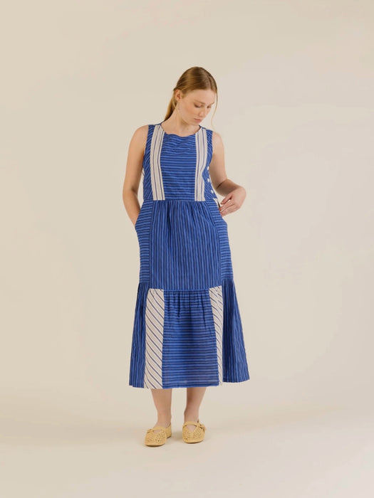 Sideline Amee Dress in Cobalt Stripe Mix