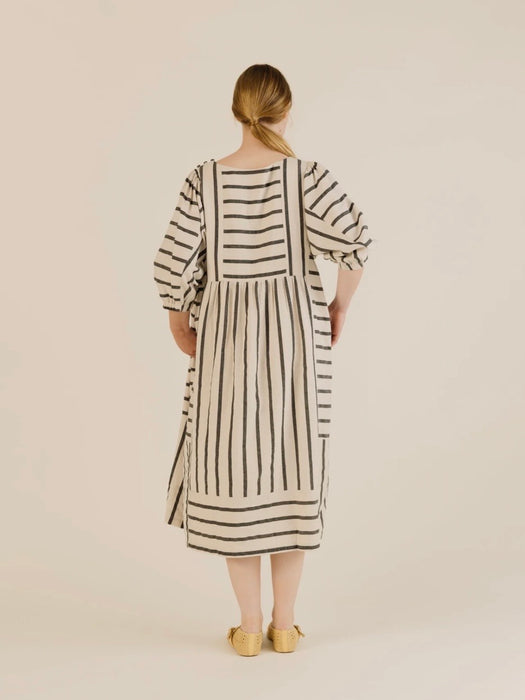 Sideline Betsy Dress in Off White Stripes