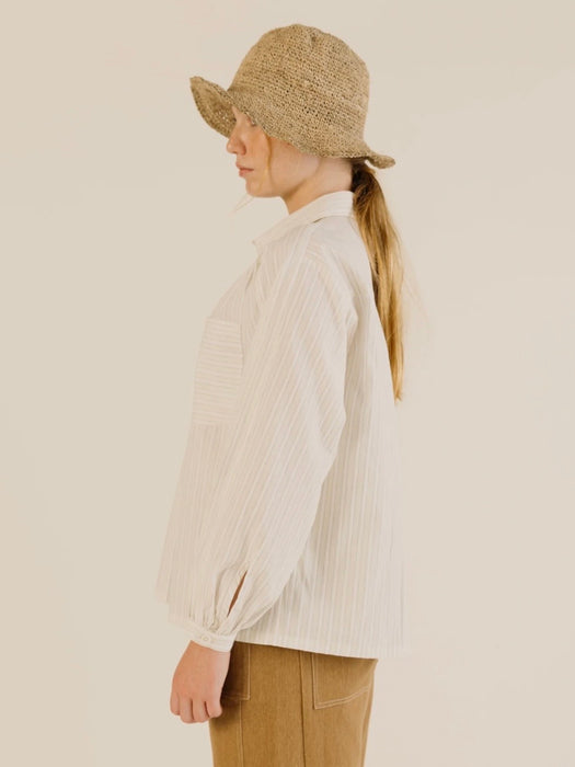 Sideline Amelie Shirt in Soft Yellow Stripes
