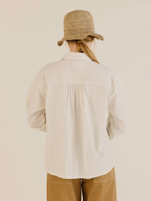 Sideline Amelie Shirt in Soft Yellow Stripes