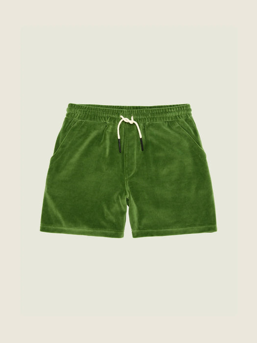 OAS Velour Shorts in Penny Green