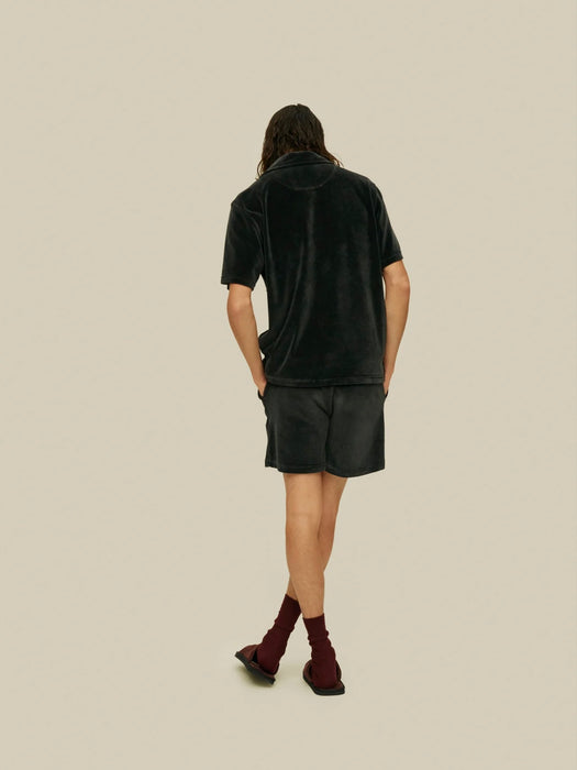 OAS Velour Shorts in Nearly Black