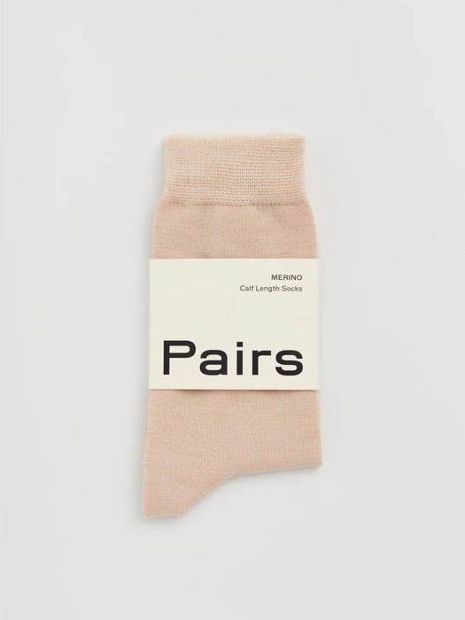 Pairs Merino Socks in Biscuit