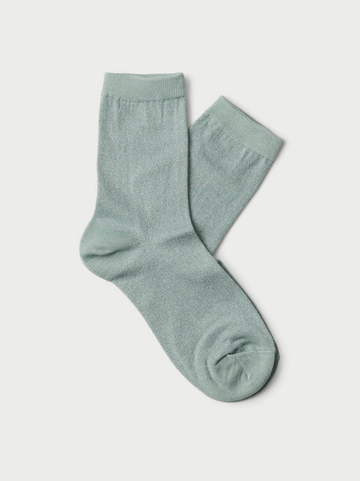 Selected Women Kim Sock in Metallic Lint Green