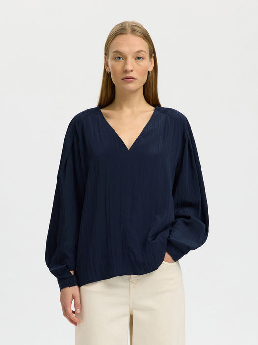 Selected Womens Fiona LS Top in Dark Sapphire