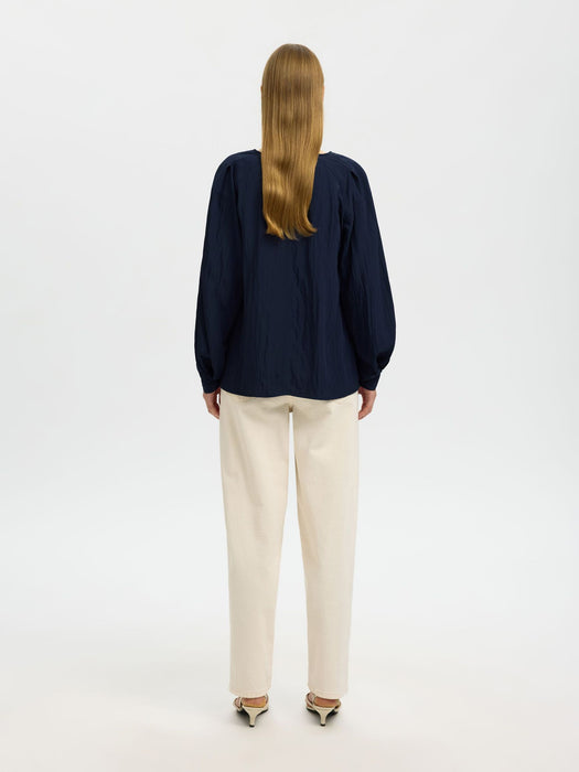 Selected Womens Fiona LS Top in Dark Sapphire