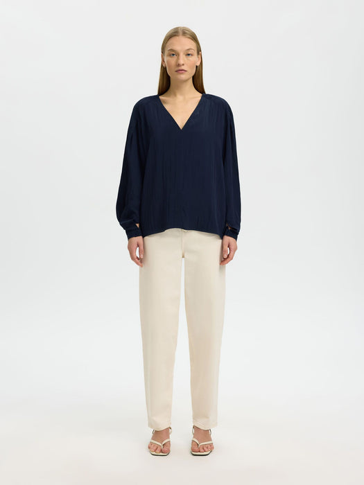 Selected Womens Fiona LS Top in Dark Sapphire