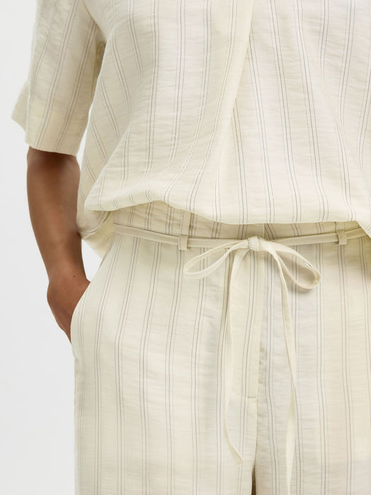 Selected Womens Johanne HW Pant in Egret Stripe