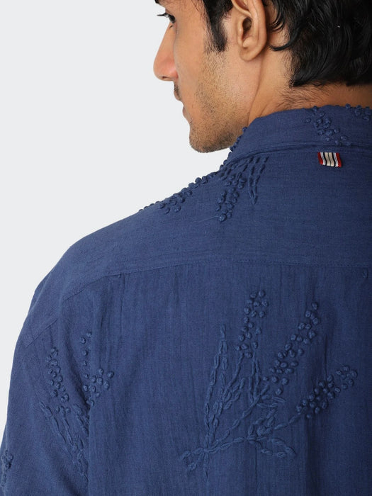 Kardo Ronen Shirt in Indigo Embroidery