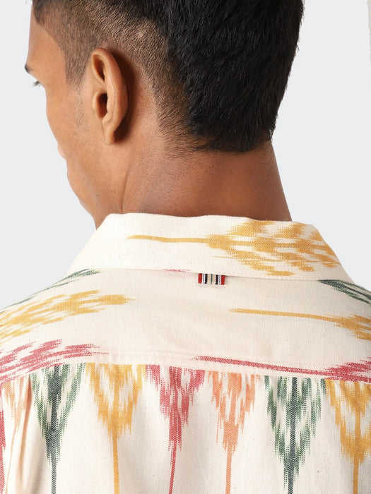 Kardo Chintan Shirt in Tree Pattern Ikat 54