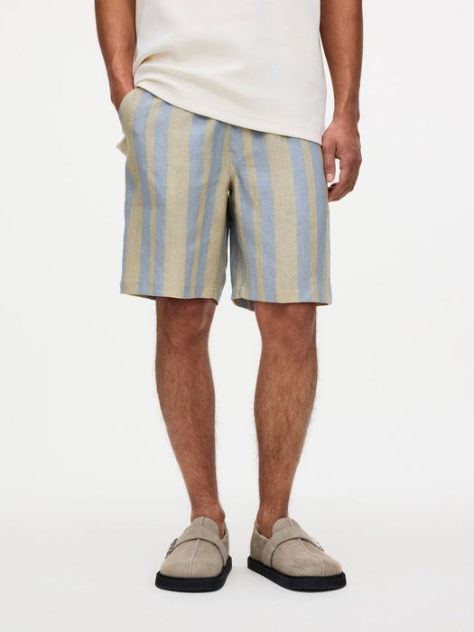 OAS Linen Shorts in Mist Strata