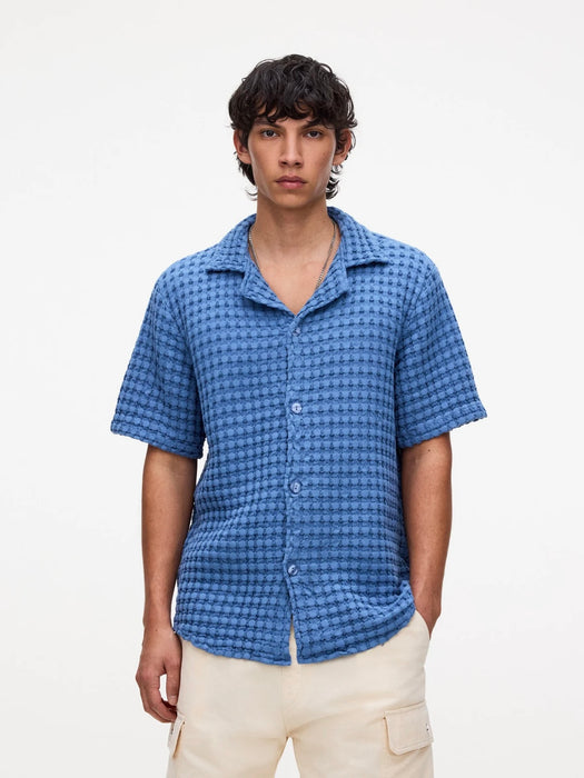 OAS Cuba Waffle Shirt in Coronet