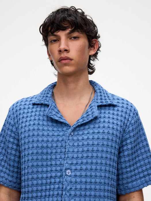 OAS Cuba Waffle Shirt in Coronet