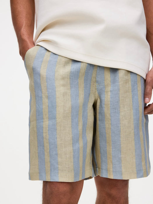 OAS Linen Shorts in Mist Strata