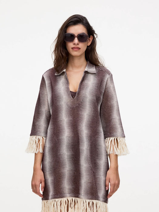 OAS Women Aya Net Dress in Merlot Echo