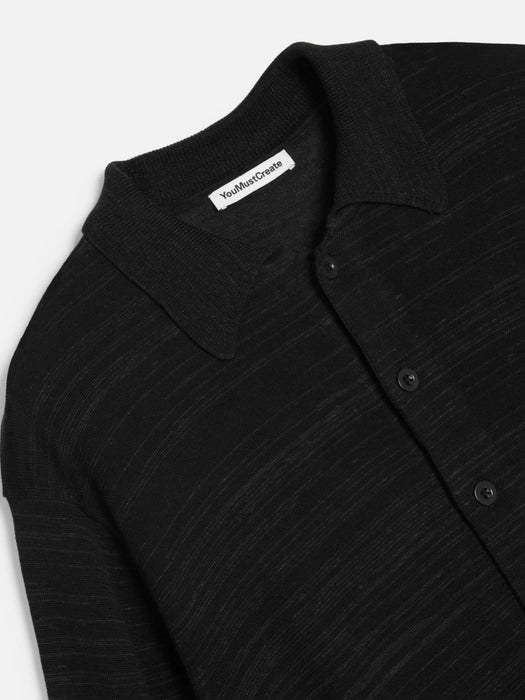 YMC Men Ratpack Cardigan in Black Marl
