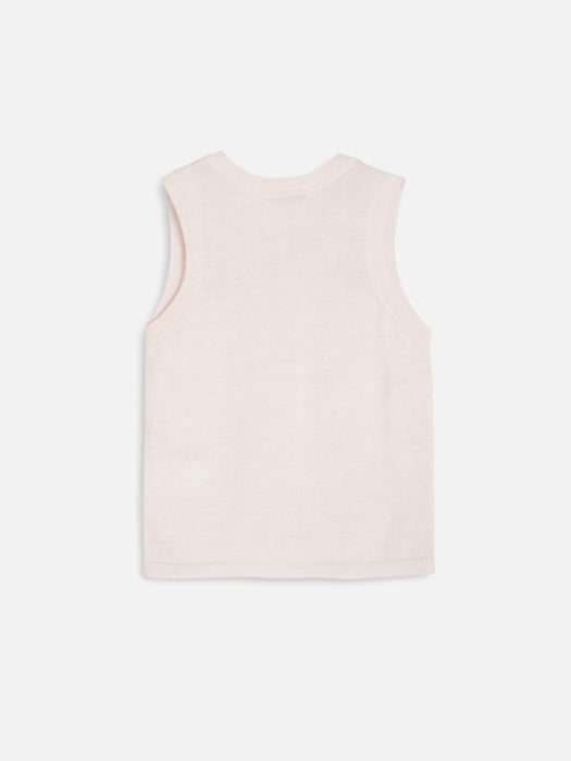 YMC Women Dot Knit Vest in Pink Marl