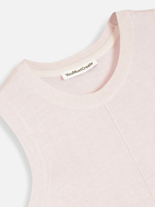 YMC Women Dot Knit Vest in Pink Marl