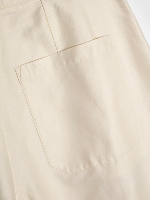YMC Women Deadbeat Trousers in Off-White Cotton Moleskin