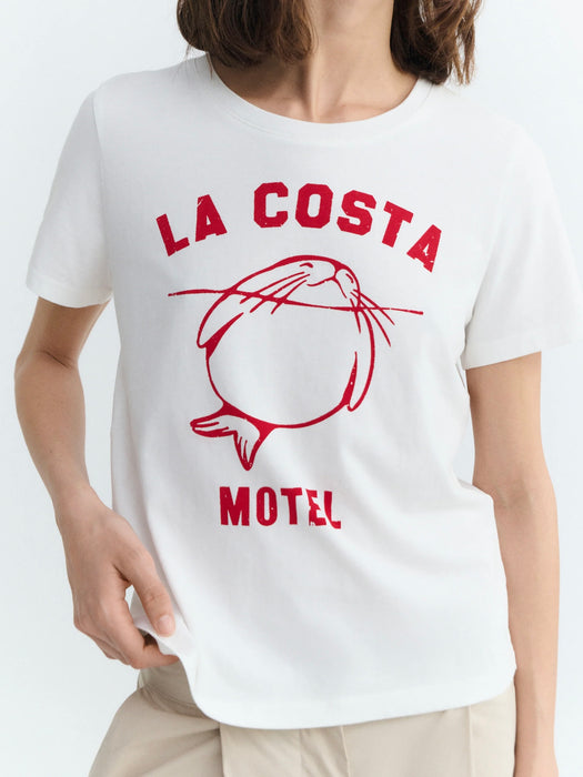Thinking Mu Animal Motel Ida T-Shirt in White