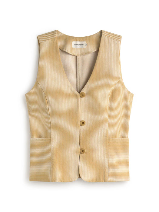 Thinking Mu Alisa Top in Nogal Stripes