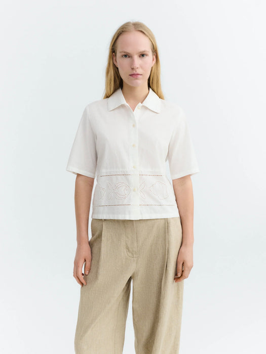 Thinking Mu And Blouse in Vainica White Embroidery