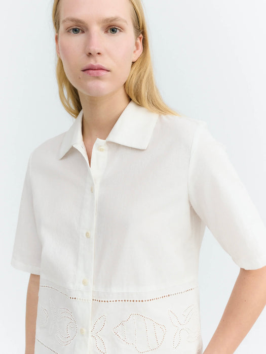 Thinking Mu And Blouse in Vainica White Embroidery