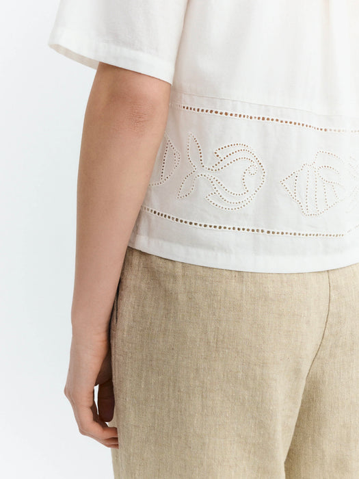 Thinking Mu And Blouse in Vainica White Embroidery