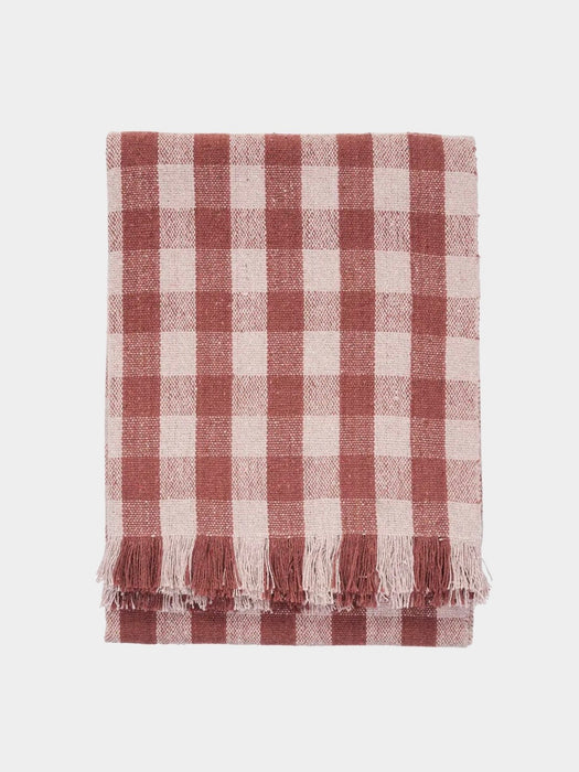 Recycled Cotton Throw in Rose & Pink Check