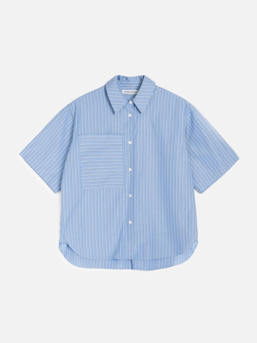 YMC Women Eva Shirt in Blue Multi