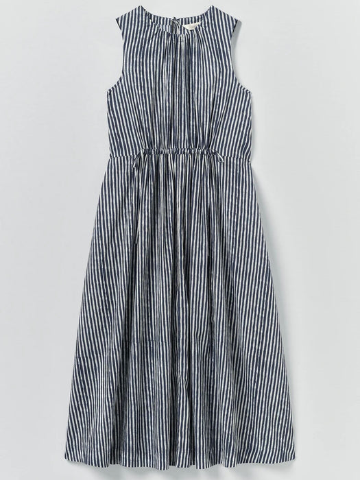 Toast Women Natural Dye Stripe Dress in Indigo