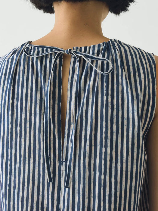 Toast Women Natural Dye Stripe Dress in Indigo